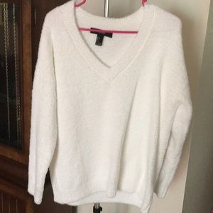 Forever 21 Super Soft White Fleece Sweater